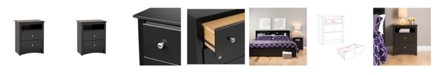 Prepac Sonoma Tall 2-Drawer Nightstand with Open Shelf
